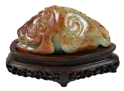 Finely Carved Chinese Jade of Hardstone Mythical Beast