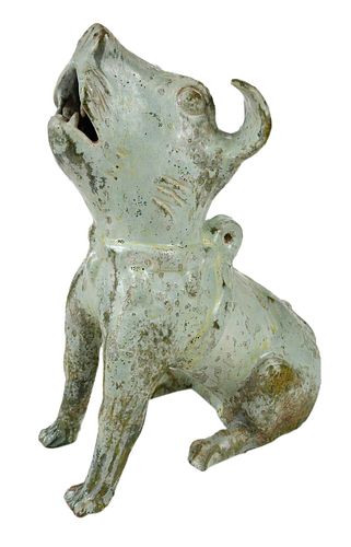 Early Chinese Green Glazed Pottery Dog
