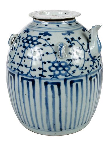 Chinese Blue and White Porcelain Lidded Jug