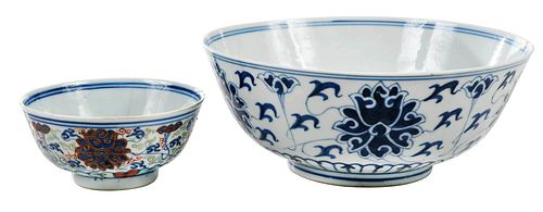 Two Chinese Porcelain 'Lotus' Bowls