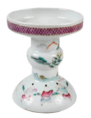 Chinese Famille Rose Porcelain Candle Holder