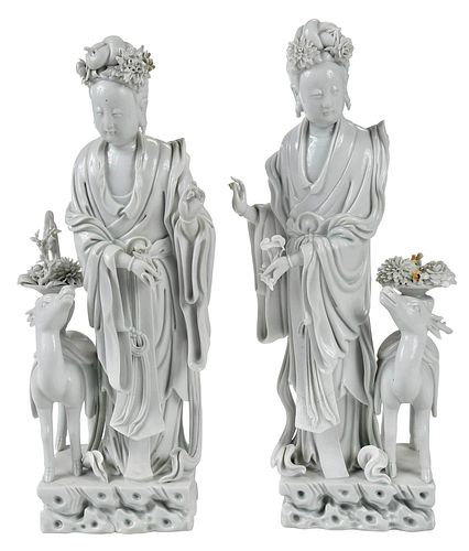 Two Chinese Dehua Porcelain Figures