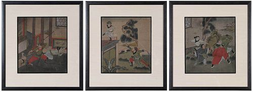 Group of Three Framed Chinese Paintings