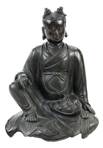 Burmese Bronze Seated Buddha Figure