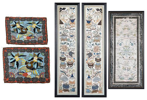 Group of Five Asian Textiles
