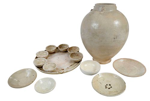 Seven Pieces of Early Chinese Monochrome Pottery