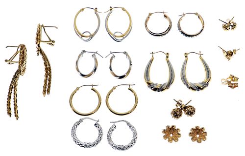 14k Yellow and White Gold Earring Assortment