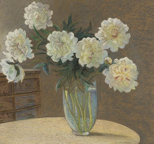Albert Schmidt, Peonies in Vase