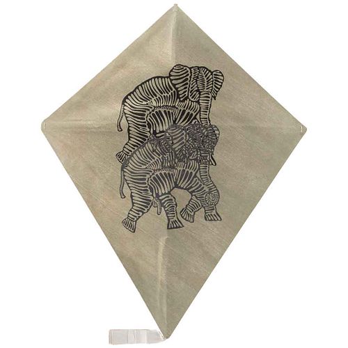 FRANCISCO TOLEDO, Elefante, Firmado Esténcil y troquel sobre papel hecho a mano S/N, 70 x 55 cm, con etiqueta.