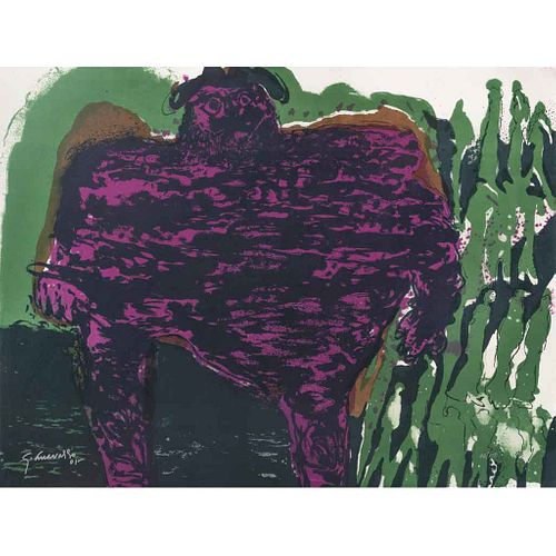 GILBERTO ACEVES NAVARRO, De la carpeta Color forma y sonido en el arte por México, Firmada y fechada 01 Litografía 75/150, 60 x 80 cm