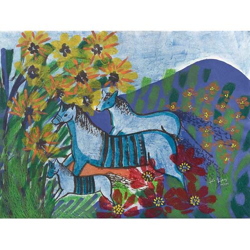 JULIA LÓPEZ, Sin título, de la carpeta Color forma y sonido en el arte por México, Firmada Litografía 76/150, 60 x 79.5 cm