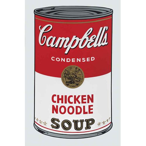 ANDY WARHOL.II.45: Campbell's Chicken Noodle Soup.Con sello en la parte posterior.Serigrafía s/número de tiraje.81 x 48 cm.Con certific