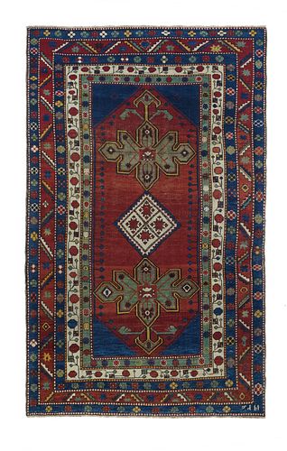 Antique Lambalou Kazak Rug, 5’ x 8’11”