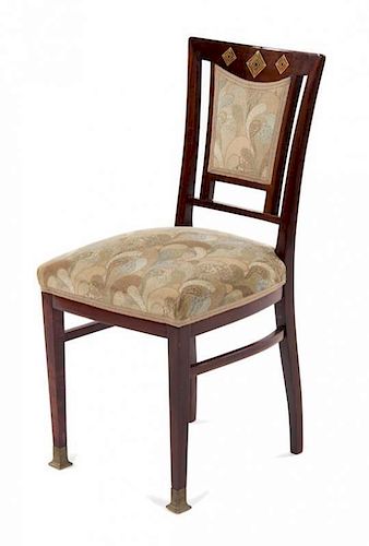 A Secessionist Mahogany Side Chair, Height 34 1/2 inches.