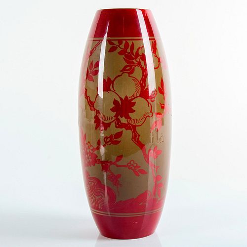 Bernard Moore Flambe Vase with Lemon Blossoms