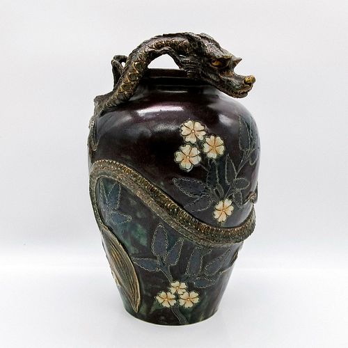 Doulton Lambeth Pottery Vase, Dragon