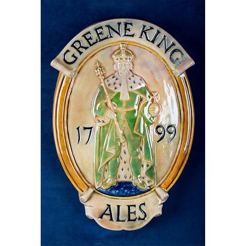Doulton Lambeth Edward Kruger Gray Plaque, Greene King Ales