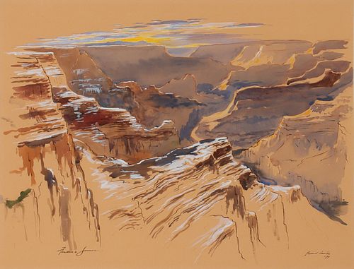 FREDERIC JAMES (1915 - 1985) WATERCOLOR GRAND CANYON