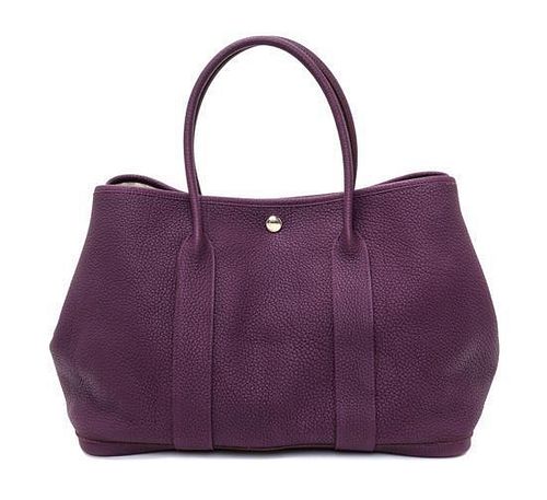 An Hermes Cassis Clemence Garden Party GM Tote Bag, 14" x 10" x 6.5".