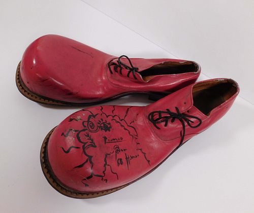Pablo Picasso, Attributed/ Manner of: Autographed Clown Shoes