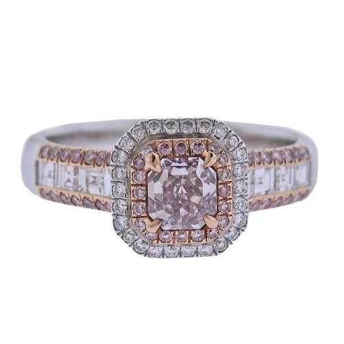 GIA 0.52 Fancy PInk VS2 Diamond Engagement Ring