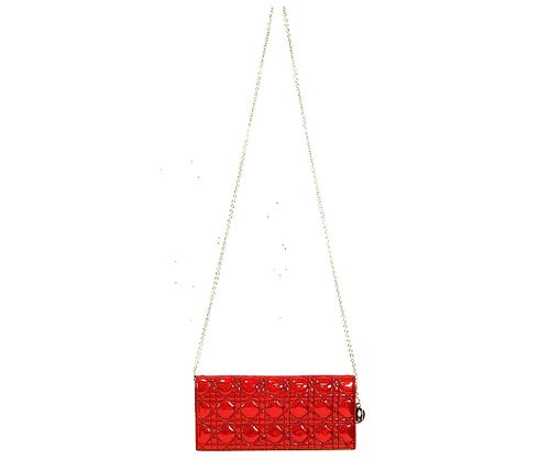 Dior Red Lady Dior Pouch Handbag