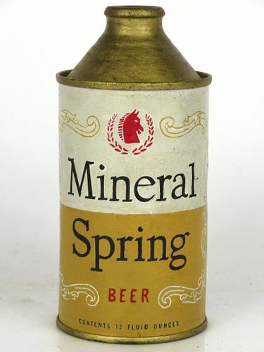 1954 Mineral Spring Beer (repainted) 12oz Cone Top Can 174-05 Mineral Point Wisconsin