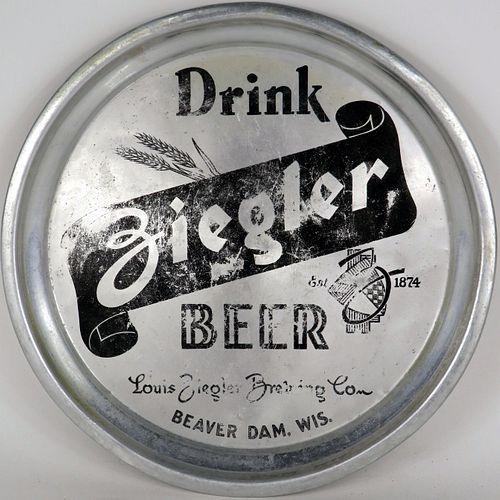 1939 Ziegler Beer 14 inch tray Beaver Dam Wisconsin