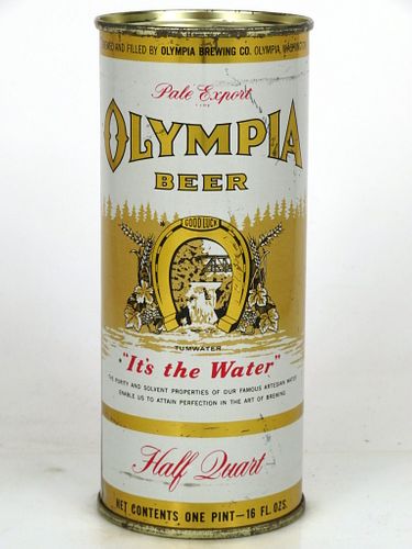 1958 Olympia Beer 16oz One Pint 233-18.2 Tumwater Washington
