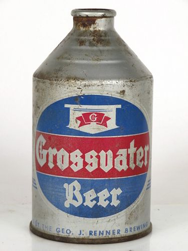 1947 Grossvater Beer 12oz Crowntainer Unpictured. Akron Ohio