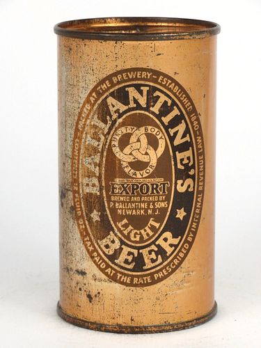 1940 Ballantine's Export Light Beer 12oz 33-27 Newark New Jersey