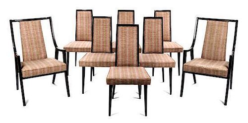 * A Set of Eight Harvey Probber Lacquered Chairs, Height 38 inches.