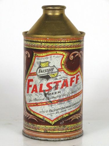 1947 Falstaff Beer 12oz Cone Top Can 161-25 Saint Louis Missouri