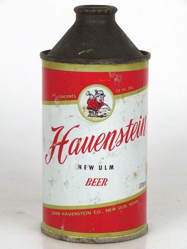 1954 Hauenstein Beer 12oz Cone Top Can 168-19 New Ulm Minnesota