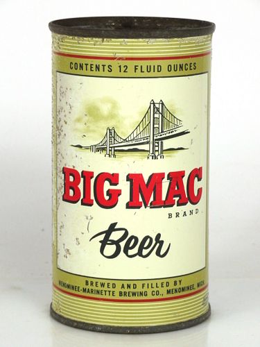 1959 Big Mac Beer 12oz 37-07 Menominee Michigan