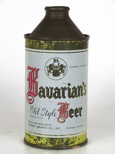 1950 Bavarian's Old Style Beer 12oz Cone Top Can 151-03.2 Covington Kentucky