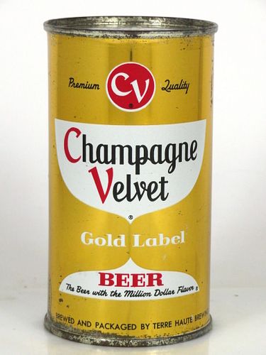 1955 Champagne Velvet Gold Label Beer (Set Can?) 12oz 49-06 Terre Haute Indiana