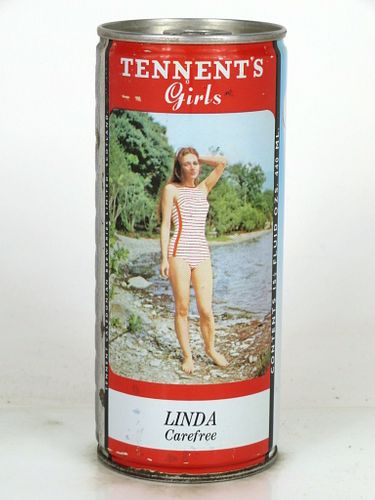 1971 Tennent's Lager Beer "Linda Carefree" 15½oz Glasgow Scotland