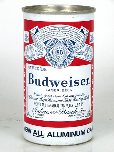 1965 Budweiser Lager Beer Zip 12oz T48-11z Tampa Florida