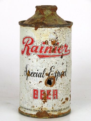 1941 Rainier Special Export Beer 12oz Low-Profile Cone Top 180-14 San Francisco California