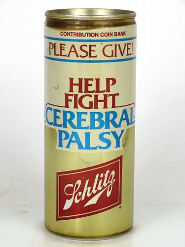 1979 Schlitz Beer "Help Fight Cerebral Palsy" 16oz One Pint 213-09 Milwaukee Wisconsin