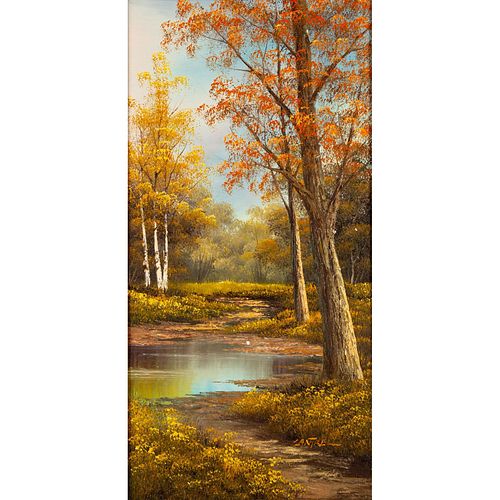 Phillip Cantrell (American b.1922) Oil on Canvas, Autumn Creek