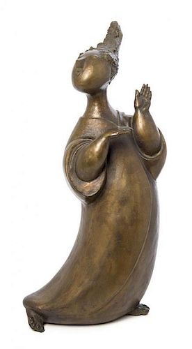 * A Bjorn Wiinblad Bronze Figure, (Danish, 1918-2006), Height 17 inches.