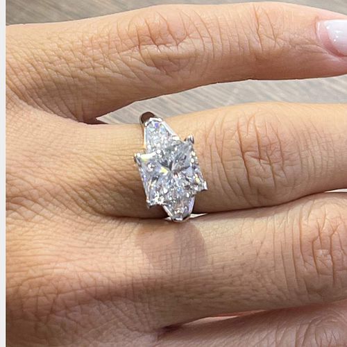 18K White Gold 5.01 Ct. GIA Certified Princess-cut Diamond Ring