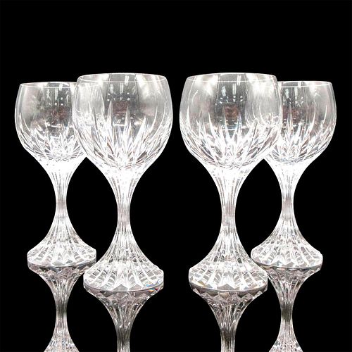 4pc Baccarat Crystal Massena White Wine Glasses