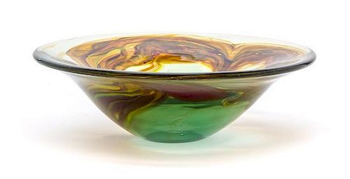 * An American Studio Glass Bowl, Richard Ritter (b. 1940), Diameter 9 3/8 inches.
