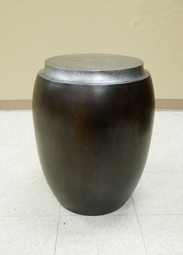 Contemporary Barrel Form End Table.