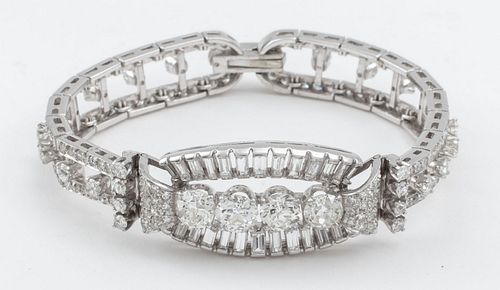 Retro 1940s Platinum & Diamond Bracelet
