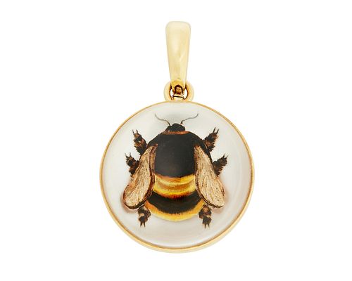 A reverse crystal bee brooch/pendant