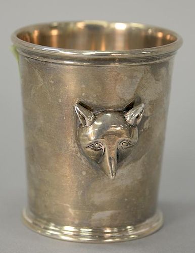 Kieselstein-Cord sterling fox cup having molded fox head on side. 5.1 t oz.